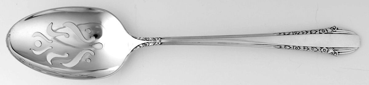 Enchantress (Sterling, 1937, No Monograms) Pierced Tablespoon (Serving Spoon) CM by International Silver-1