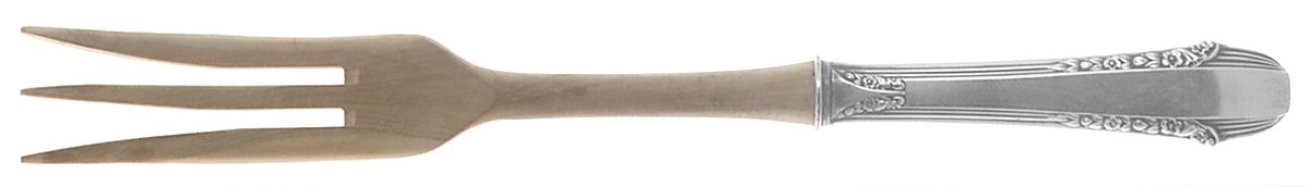 Enchantress (Sterling, 1937, No Monograms) Salad Serving Fork with Wooden Prongs by International Silver-1