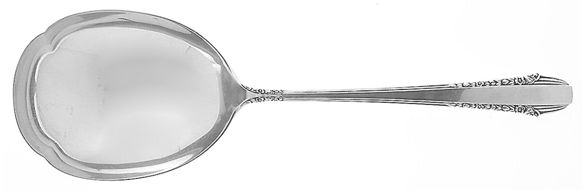 Enchantress (Sterling, 1937, No Monograms) Large Solid Berry/Casserole Spoon by International Silver-1