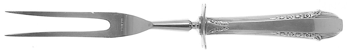Enchantress (Sterling, 1937, No Monograms) Small Carving Fork W/Sterling Guard by International Silver-1