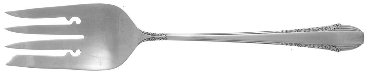 Enchantress (Sterling, 1937, No Monograms) Small Solid Cold Meat Serving Fork by International Silver-1