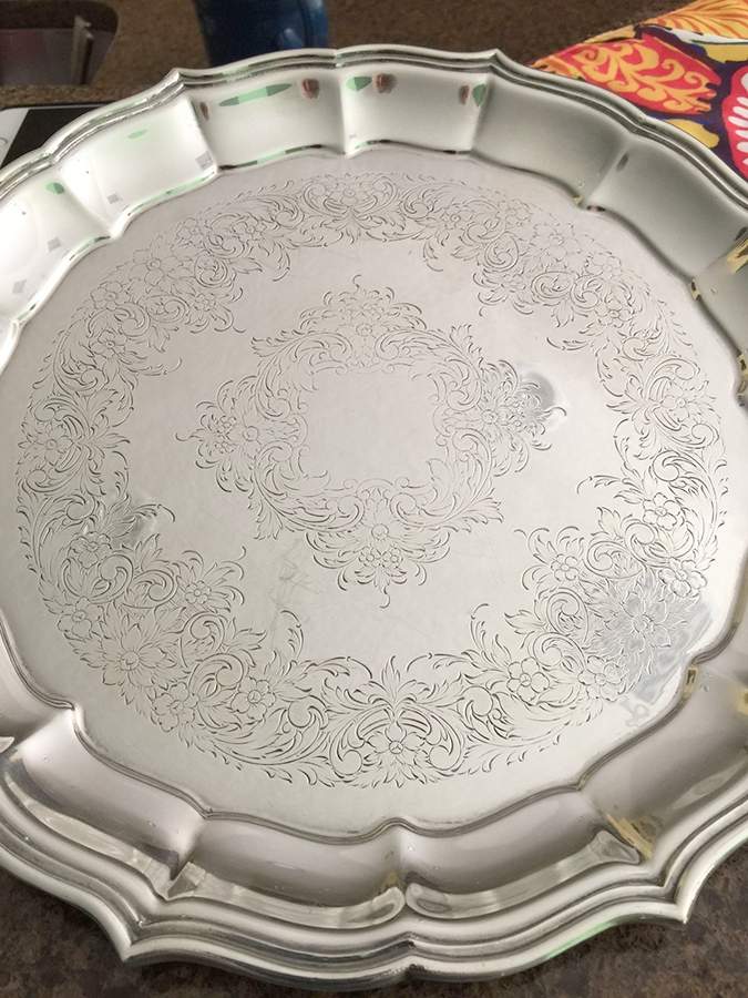 English Flutes (Silverplate, Hollowware) 10" Round Tray by International Silver-1
