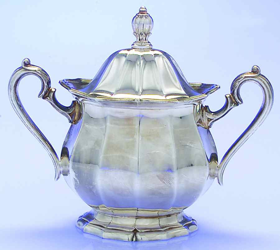 English Flutes (Silverplate, Hollowware) Sugar Bowl & Lid by International Silver-1