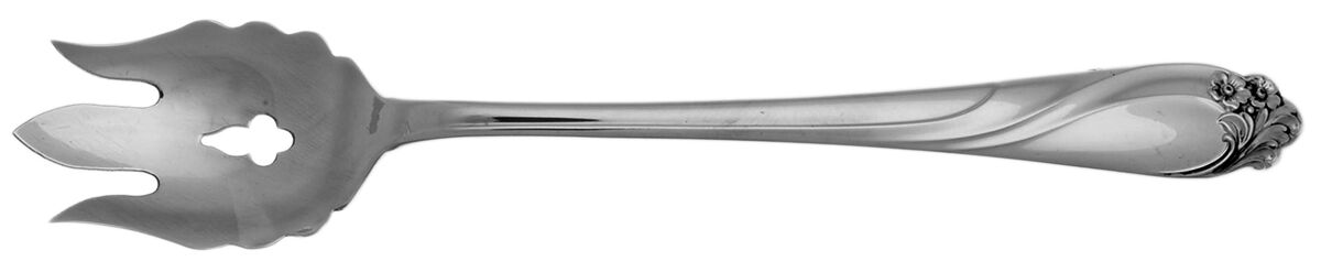 Enchanted Rose (Sterling, 1954) Vegetable Serving Fork Solid  HC by International Silver-1
