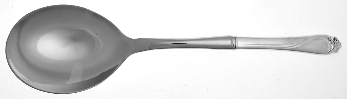 Enchanted Rose (Sterling, 1954) Casserole Spoon with Smooth Stainless Bowl HC by International Silver-1