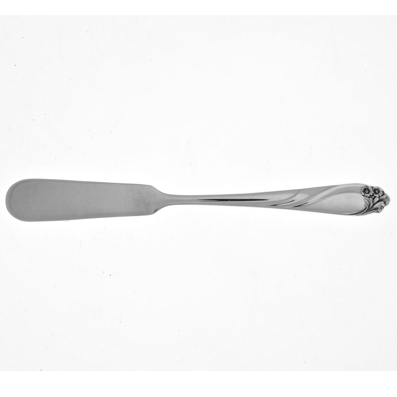 Enchanted Rose (Sterling, 1954) Flat Handle Butter Spreader by International Silver-1