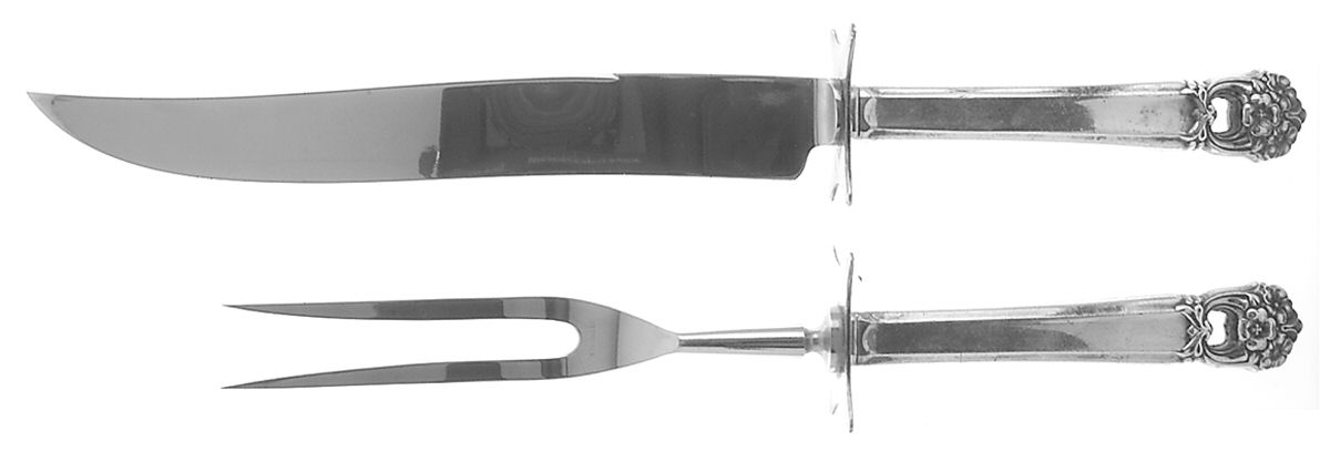 Eternally Yours (Silverplate, 1941) Large 2-Piece Roast Carving Set w/Stainless Blade by International Silver-1