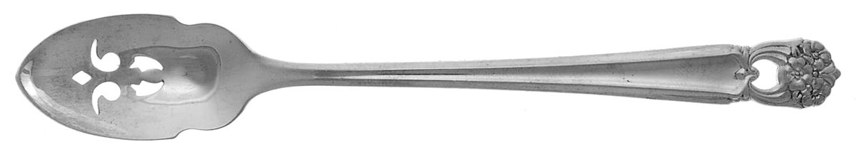 Eternally Yours (Silverplate, 1941) Short Handled Olive Spoon with Pierced Bowl by International Silver-1