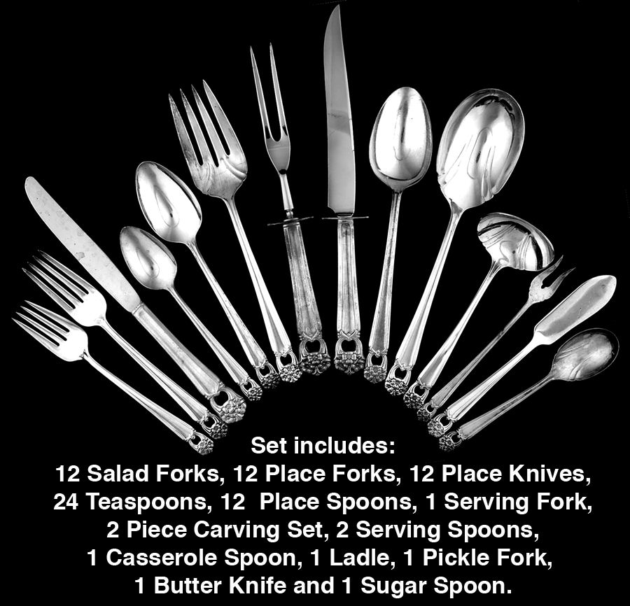 Eternally Yours (Silverplate, 1941) 82 Piece Set by International Silver-1