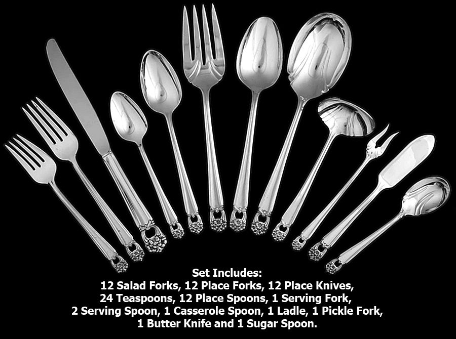 Eternally Yours (Silverplate, 1941) 80 Piece Set by International Silver-1
