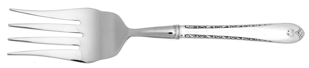 Exquisite (Silverplate, 1940) Cold Meat Fork Large, Stainless Tines HC by International Silver-1