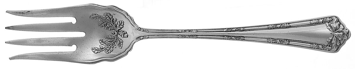 Fair Oak (Silverplate, 1913) Medium Solid Cold Meat Serving Fork by International Silver-1