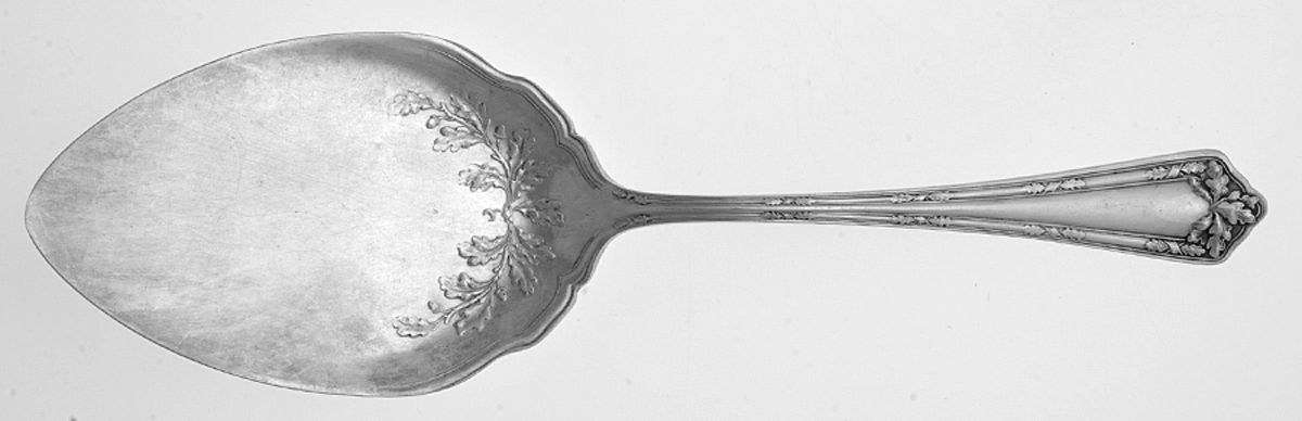 Fair Oak (Silverplate, 1913) Large Solid Pie Knife by International Silver-1