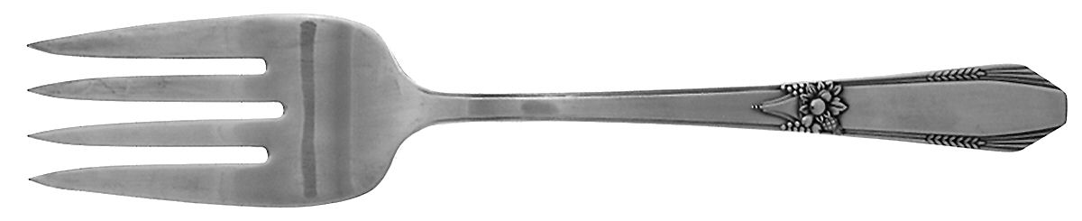 Festival (Silverplate, 1938) Medium Solid Cold Meat Serving Fork by International Silver-1