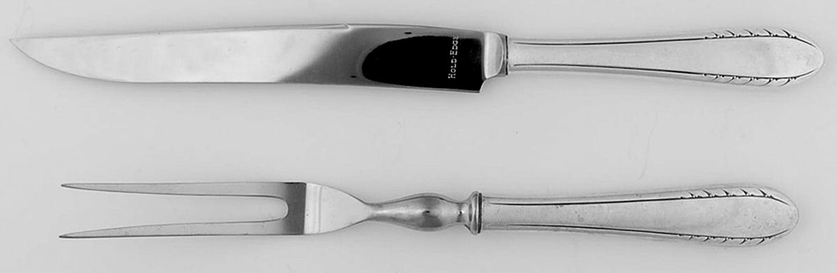 First Lady (Silverplate, 1933) Small 2-Piece Steak Carving Set w/Stainless Blade by International Silver-1