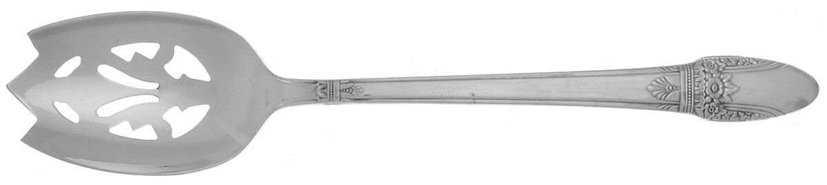 First Love (Silverplate, 1937) Pierced Tablespoon (Serving Spoon) HC by International Silver-1