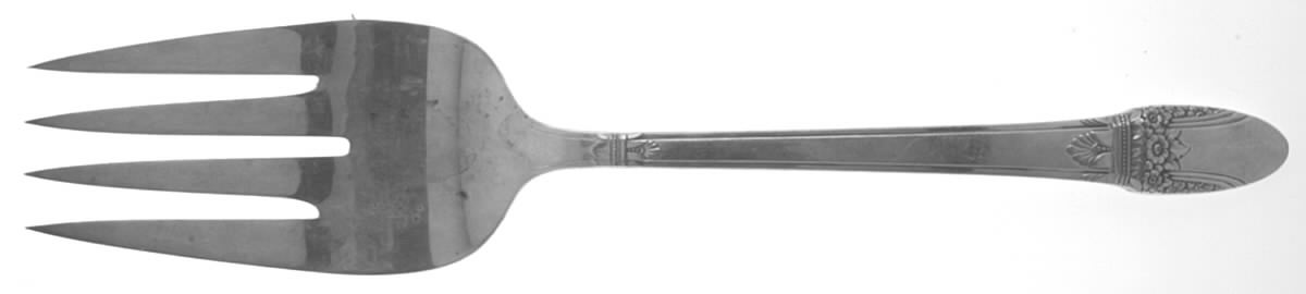First Love (Silverplate, 1937) Large Solid Cold Meat Serving Fork by International Silver-1