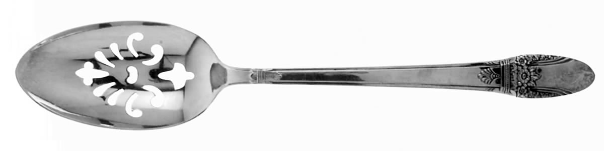 First Love (Silverplate, 1937) Pierced Tablespoon (Serving Spoon) by International Silver-1