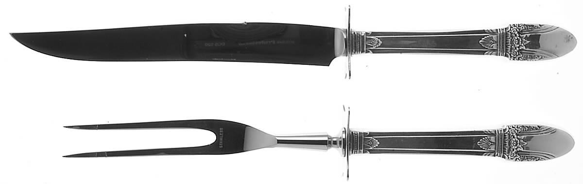 First Love (Silverplate, 1937) Small Stainless Blade 2-Piece Steak Carving Set by International Silver-1