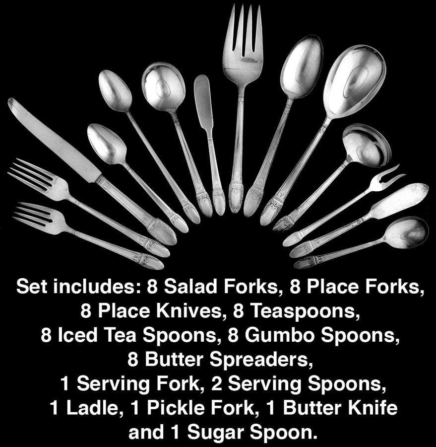 First Love (Silverplate, 1937) 63 Piece Set by International Silver-1