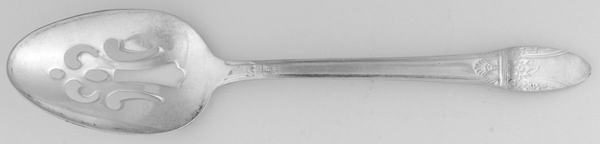 First Love (Silverplate, 1937) Pierced Tablespoon (Serving Spoon) by International Silver-1