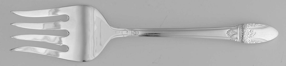 First Love (Silverplate, 1937) Medium Solid Cold Meat Serving Fork by International Silver-1