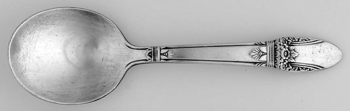 First Love (Silverplate, 1937) Straight Handle Baby Spoon by International Silver-1