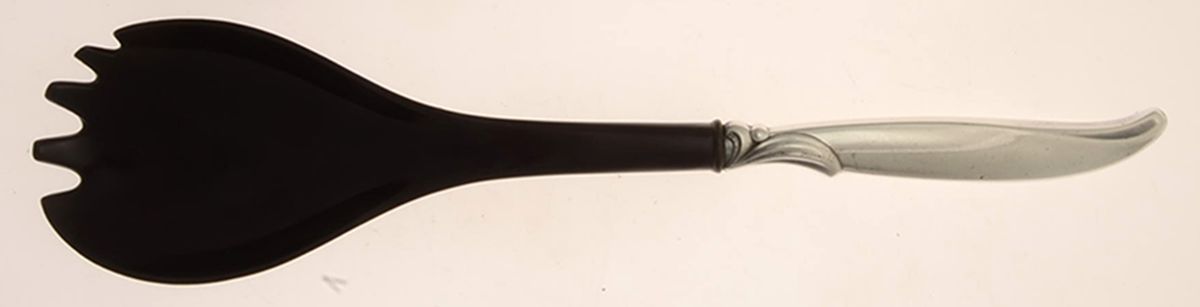 Flair (Silverplate, 1956) Salad Serving Fork with Plastic Prongs by International Silver-1