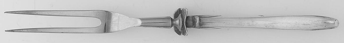 Flair (Silverplate, 1956) Small Steak Carving Fork with Stainless Prongs by International Silver-1