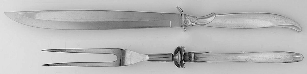 Flair (Silverplate, 1956) Small Stainless Blade 2-Piece Steak Carving Set by International Silver-1