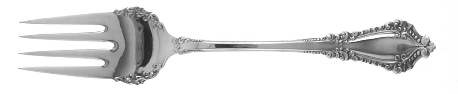 Flanders (Silverplate, 1907) Medium Solid Cold Meat Serving Fork by International Silver-1