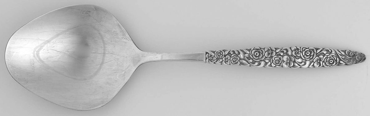 Floral Bouquet-Silver Bouquet (Silverplate) Solid Smooth Casserole Spoon by International Silver-1