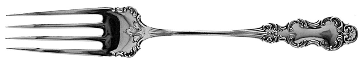 Flemish (Silverplate, 1894) Medium Solid Cold Meat Serving Fork by International Silver-1