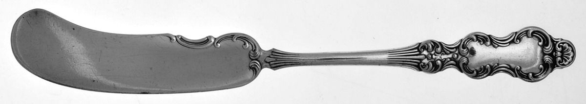 Flemish (Silverplate, 1894) Flat Handle Butter Spreader by International Silver-1