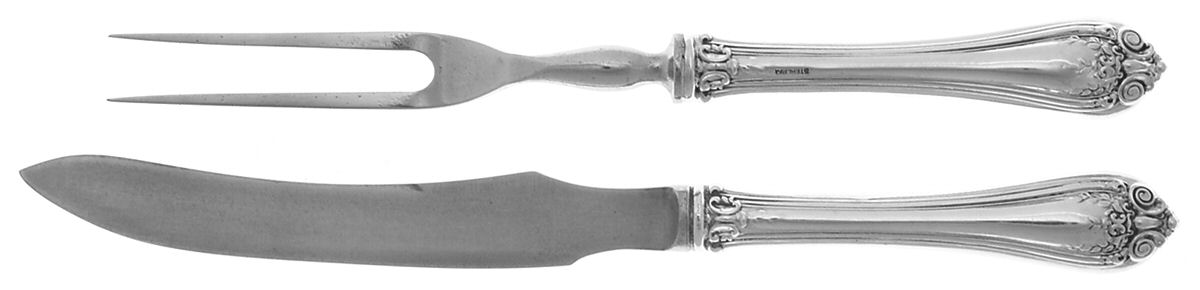Florence (Sterling, 1903) Small Stainless Blade 2-Piece Steak Carving Set by International Silver-1