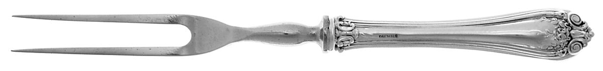 Florence (Sterling, 1903) Small Steak Carving Fork with Stainless Prongs by International Silver-1
