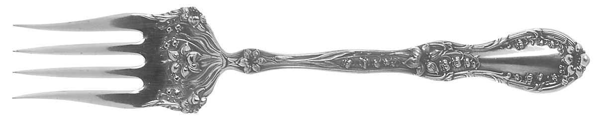 Florette (Silverplate, 1909) Medium Solid Cold Meat Serving Fork by International Silver-1