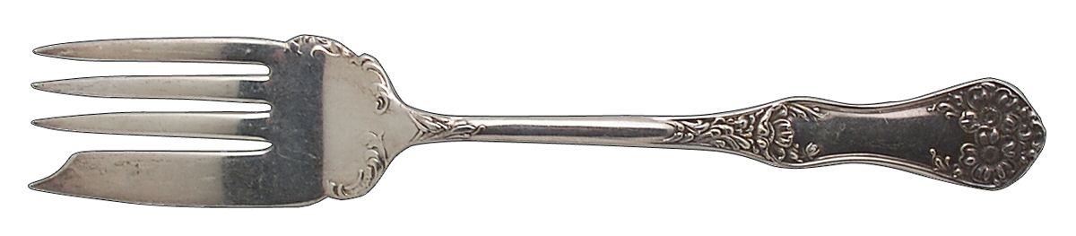Flower (Silverplate, 1906) Medium Solid Cold Meat Serving Fork by International Silver-1
