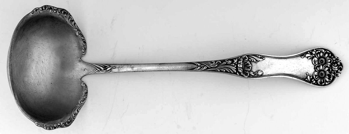 Flower (Silverplate, 1906) Oyster Ladle Solid Piece by International Silver-1