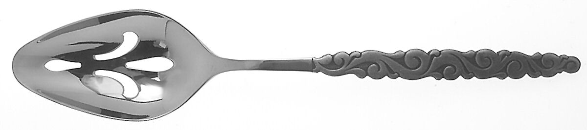 Florentine Scroll (Stainless) Pierced Tablespoon (Serving Spoon) by International Silver-1
