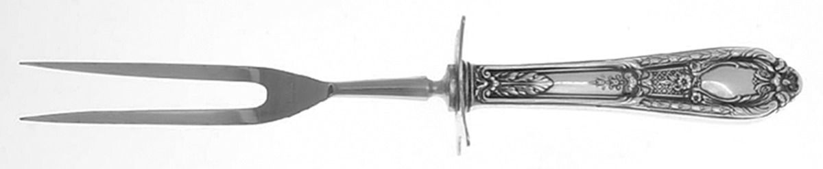 Fontaine (Sterling, 1924, No Monograms) Large Stainless-Prong Roast Carving Fork by International Silver-1