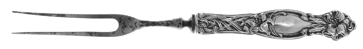 Frontenac (Sterling, 1903) Small Steak Carving Fork with Stainless Prongs by International Silver-1