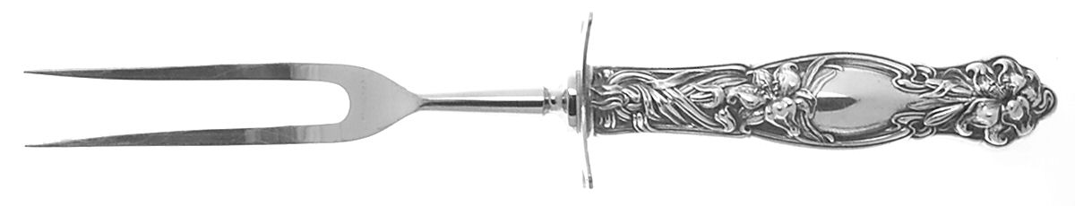 Frontenac (Sterling, 1903) Lg Carving/Roast Fork-Stn Prong w/Sterling Guard by International Silver-1