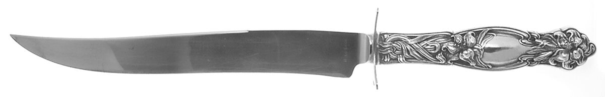 Frontenac (Sterling, 1903) Large Carving/Roast Knife StnlBl w/Sterling Guard by International Silver-1