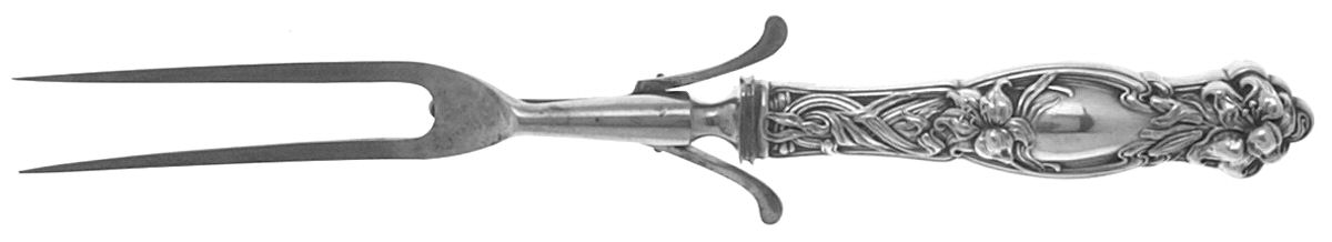 Frontenac (Sterling, 1903) Large Stainless-Prong Roast Carving Fork by International Silver-1