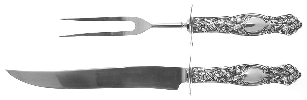 Frontenac (Sterling, 1903) (2 Pc)Carving Set-Lg Stnbl/Roast w/Sterling Guard by International Silver-1