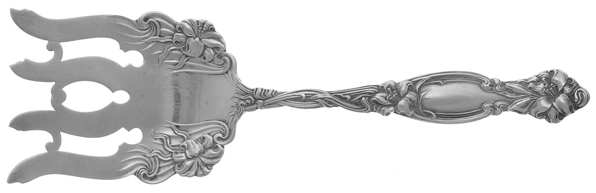 Frontenac (Sterling, 1903) Large Solid Asparagus Serving Fork by International Silver-1