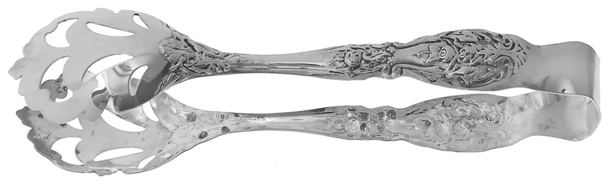 French Rose (Silverplate) Large Ice Serving Tongs by International Silver-1