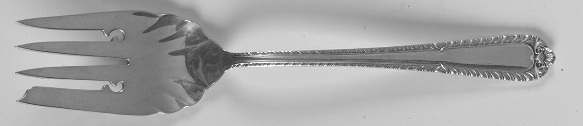 Gadroon (Sterling, 1933) Small Solid Cold Meat Serving Fork by International Silver-1