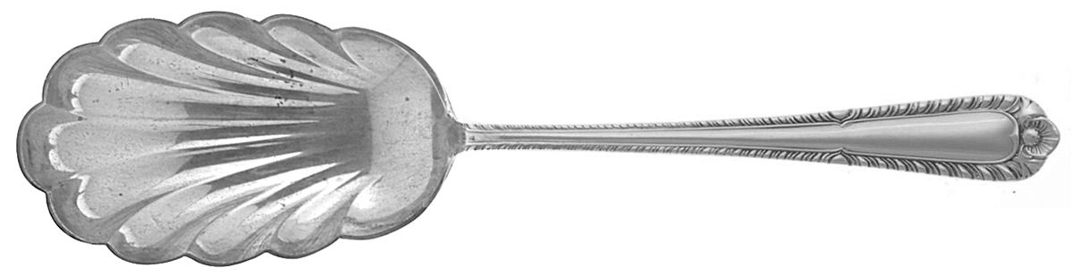 Gadroon (Sterling, 1933) Large Solid Shell Berry/Casserole Spoon by International Silver-1
